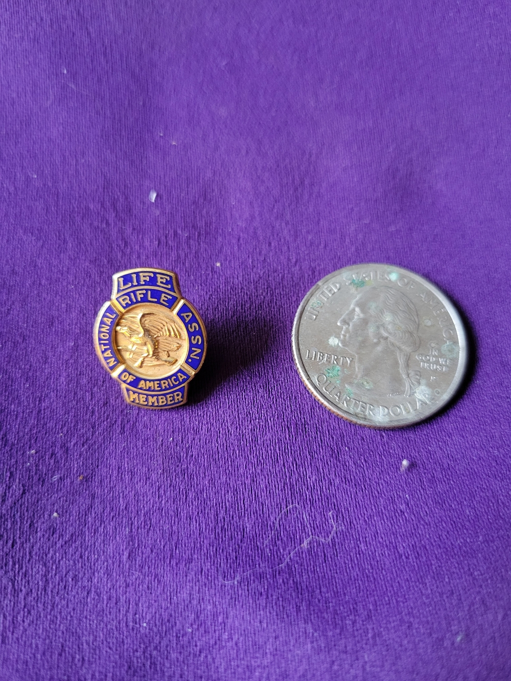 National Rifle Association Life Member Pin - Blue & Gold